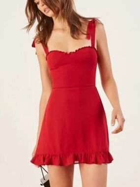 Reformation Christine Red Dress